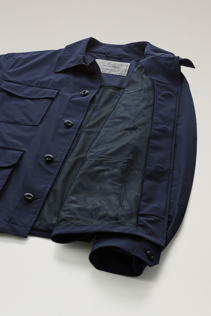 Field Jacket in Matt Finish Stretch Nylon Blue photo 6 | Woolrich