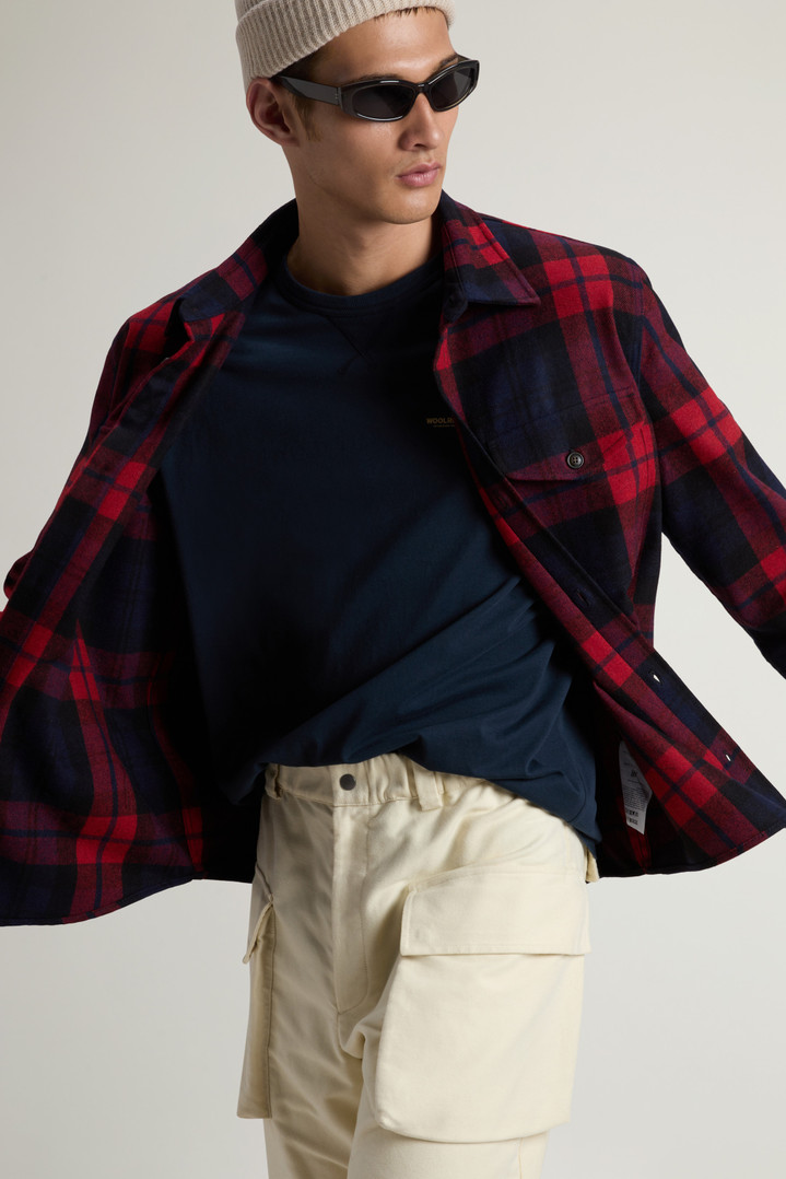 Wool Blend Oxbow Flannel Overshirt - Made in USA Red photo 4 | Woolrich