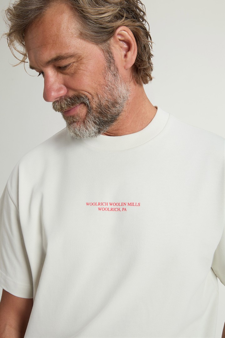Crewneck T-Shirt in Pure Cotton with Print White photo 4 | Woolrich