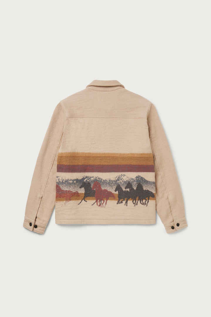 Overshirt in Pure Cotton with Jacquard Workmanship - One Of These Days / Woolrich Beige photo 2 | Woolrich