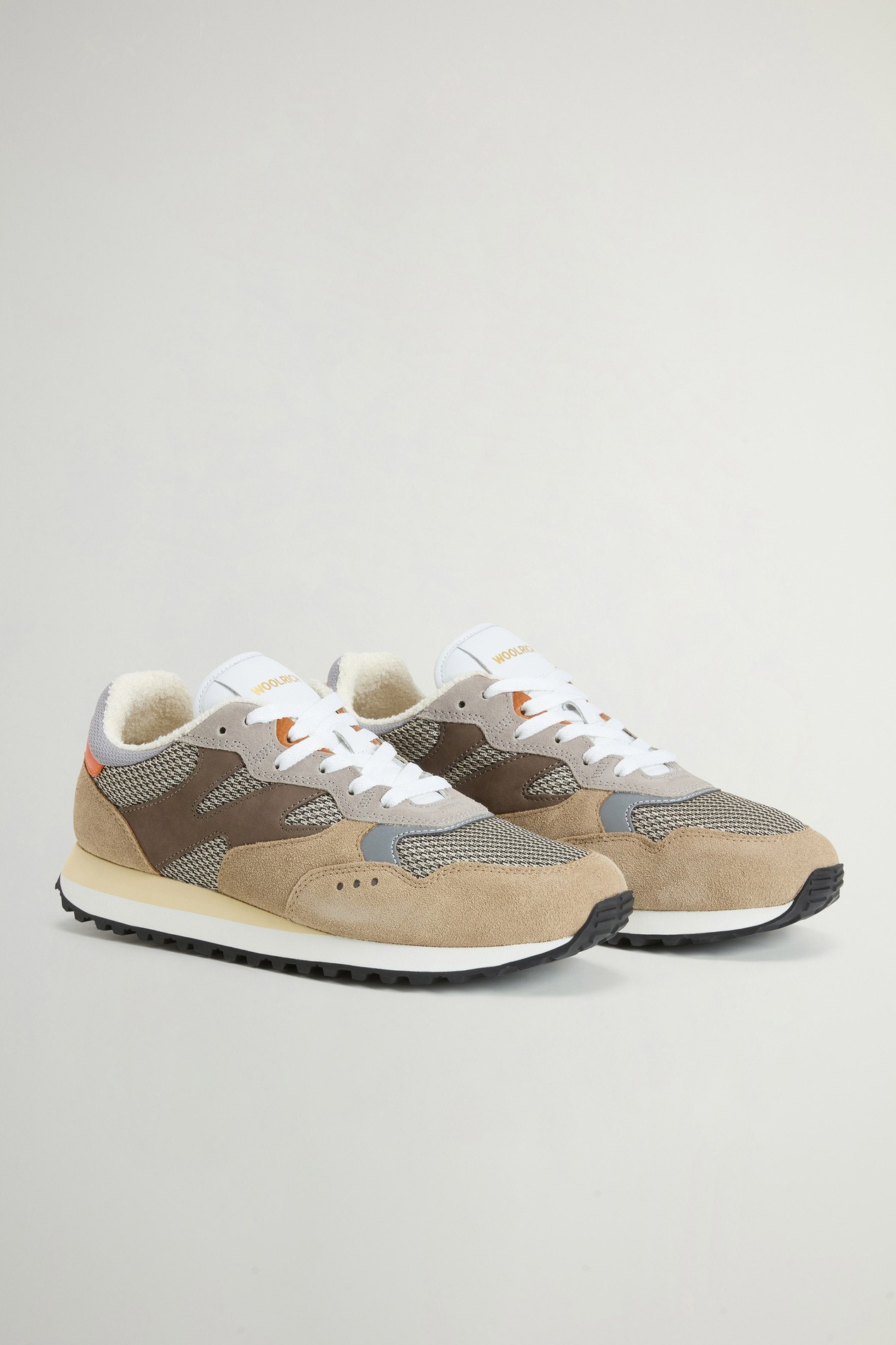 Gravel Sneakers in Nylon with Suede Inserts Beige photo 2 | Woolrich