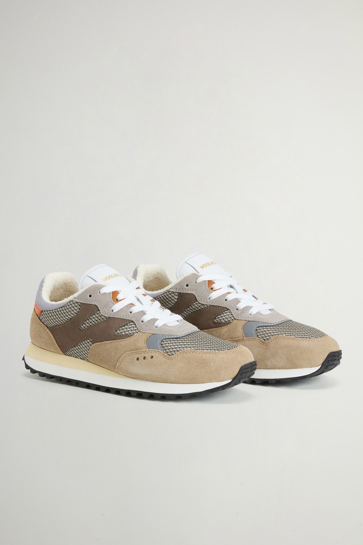 Gravel Sneakers in Nylon with Suede Inserts Beige photo 2 | Woolrich
