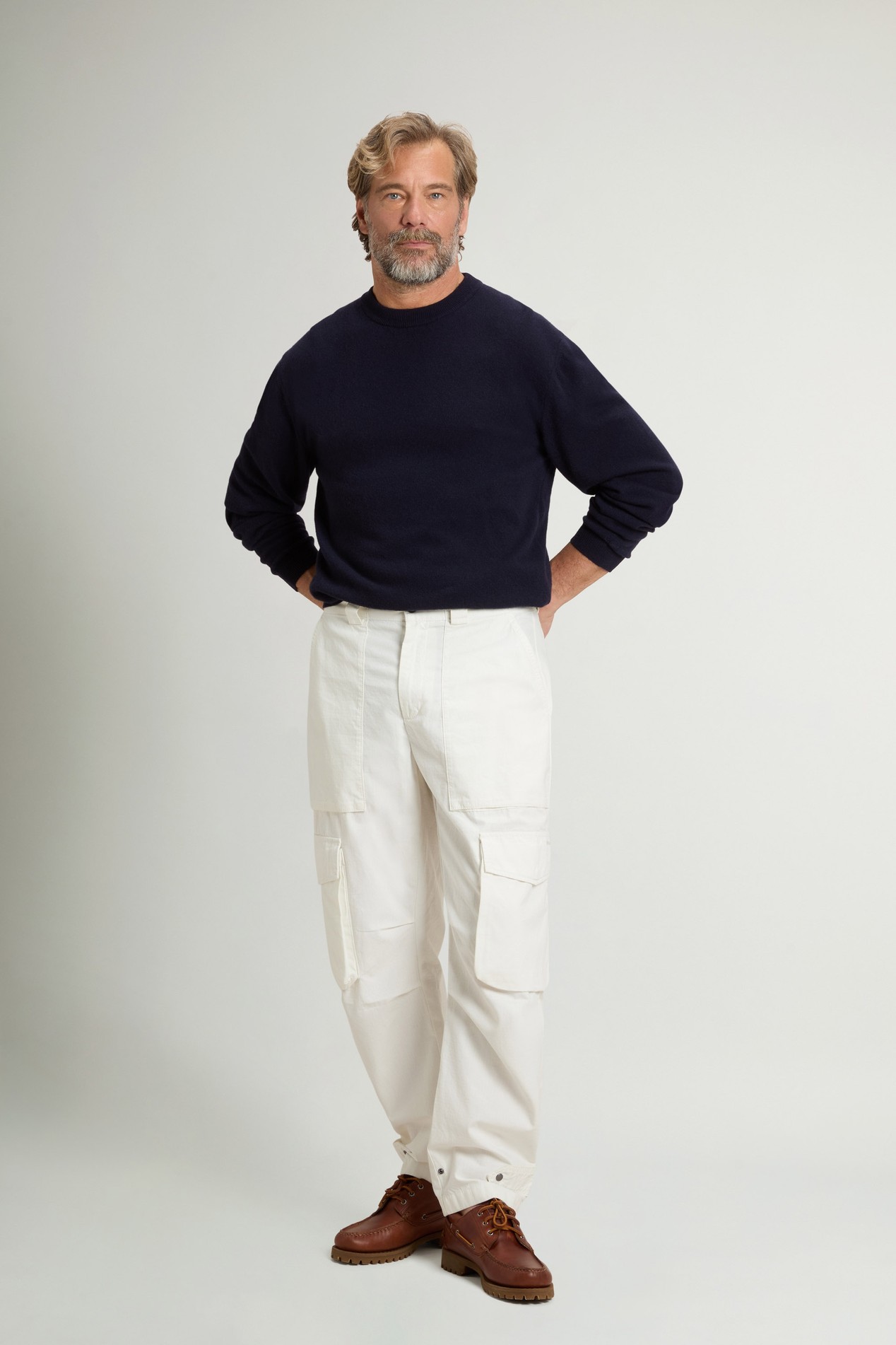 Garment-Dyed Cargo Pants in Pure Cotton Ripstop White photo 2 | Woolrich
