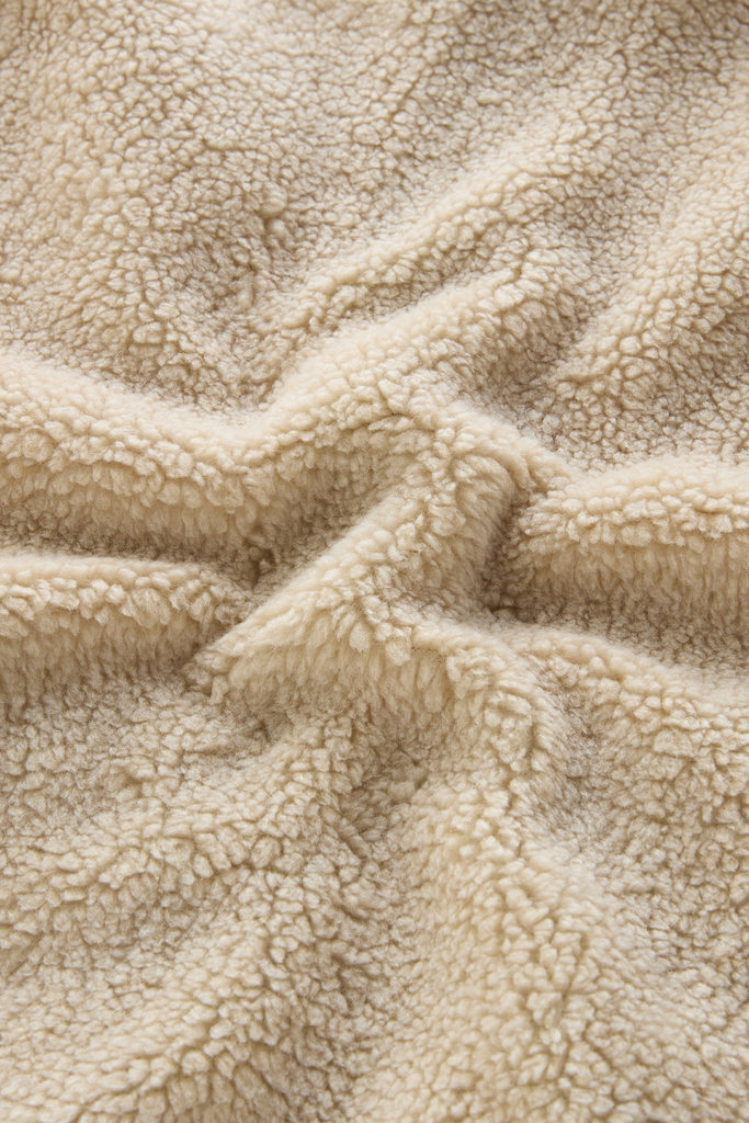 High-Collar Sherpa Sweatshirt with Cordura Details Beige photo 4 | Woolrich