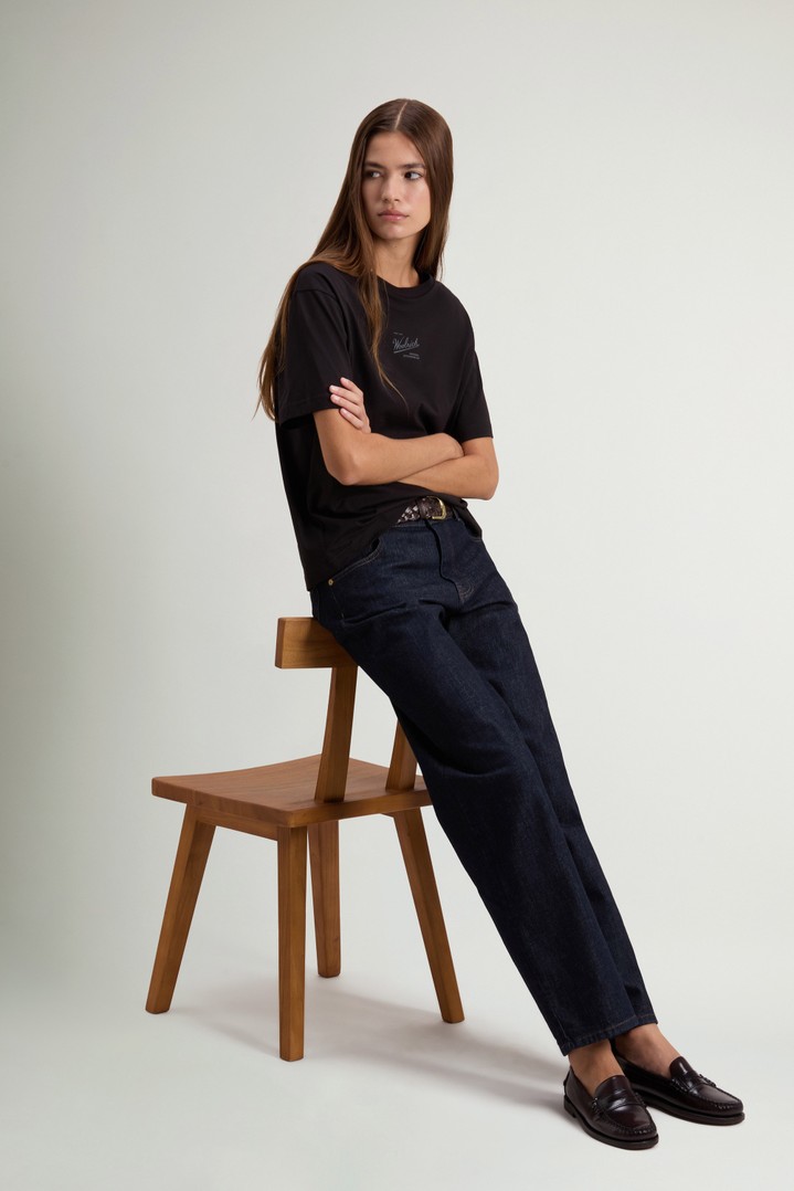 T-Shirt in Pure Pima Cotton Black photo 2 | Woolrich
