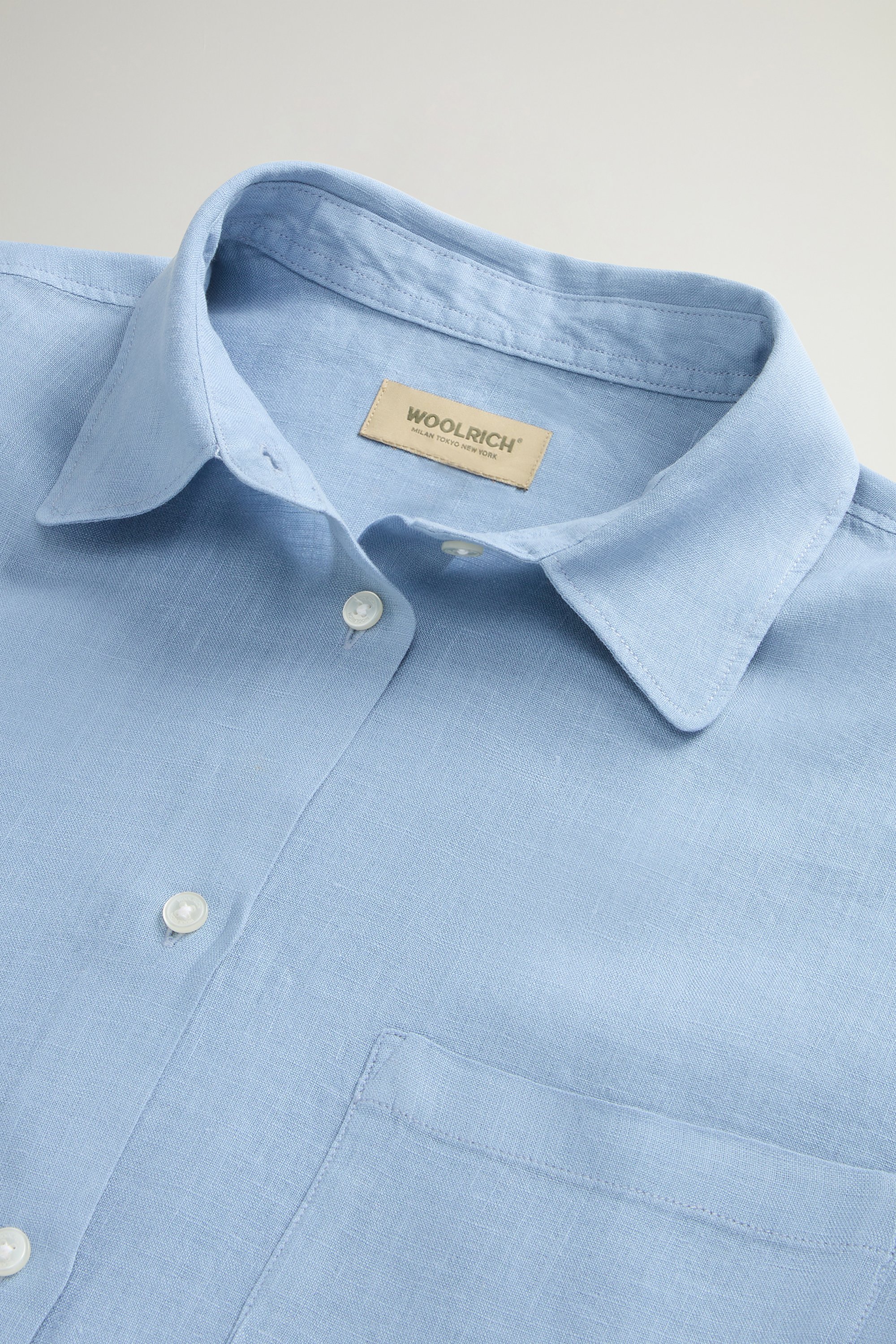 GD LINEN SHIRT Blue photo 6 | Woolrich