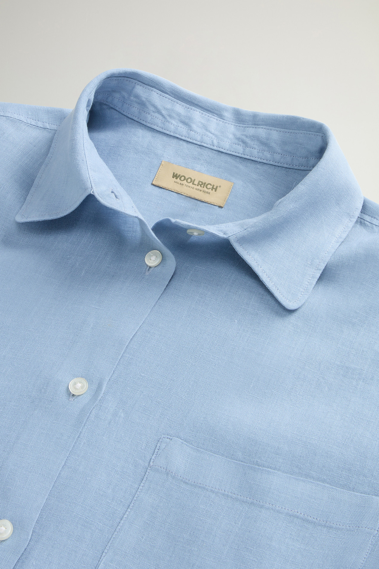 GD LINEN SHIRT Blue photo 6 | Woolrich