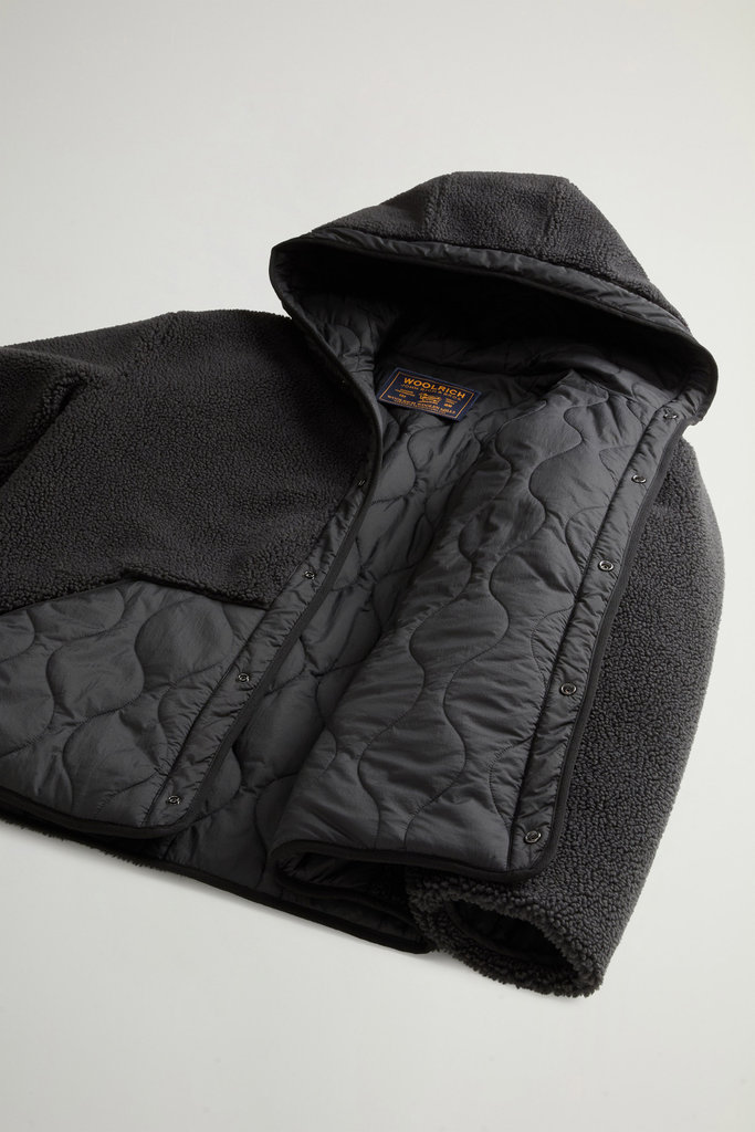 Reversible Hooded Jacket in Nylon and Sherpa Gray photo 8 | Woolrich