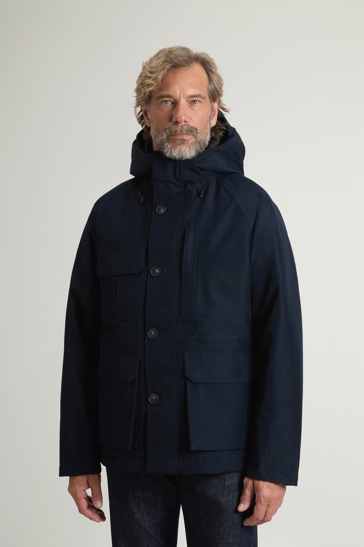 Waterproof Mountain Jacket in Recycled GORE-TEX® Fabric Blue photo 1 | Woolrich