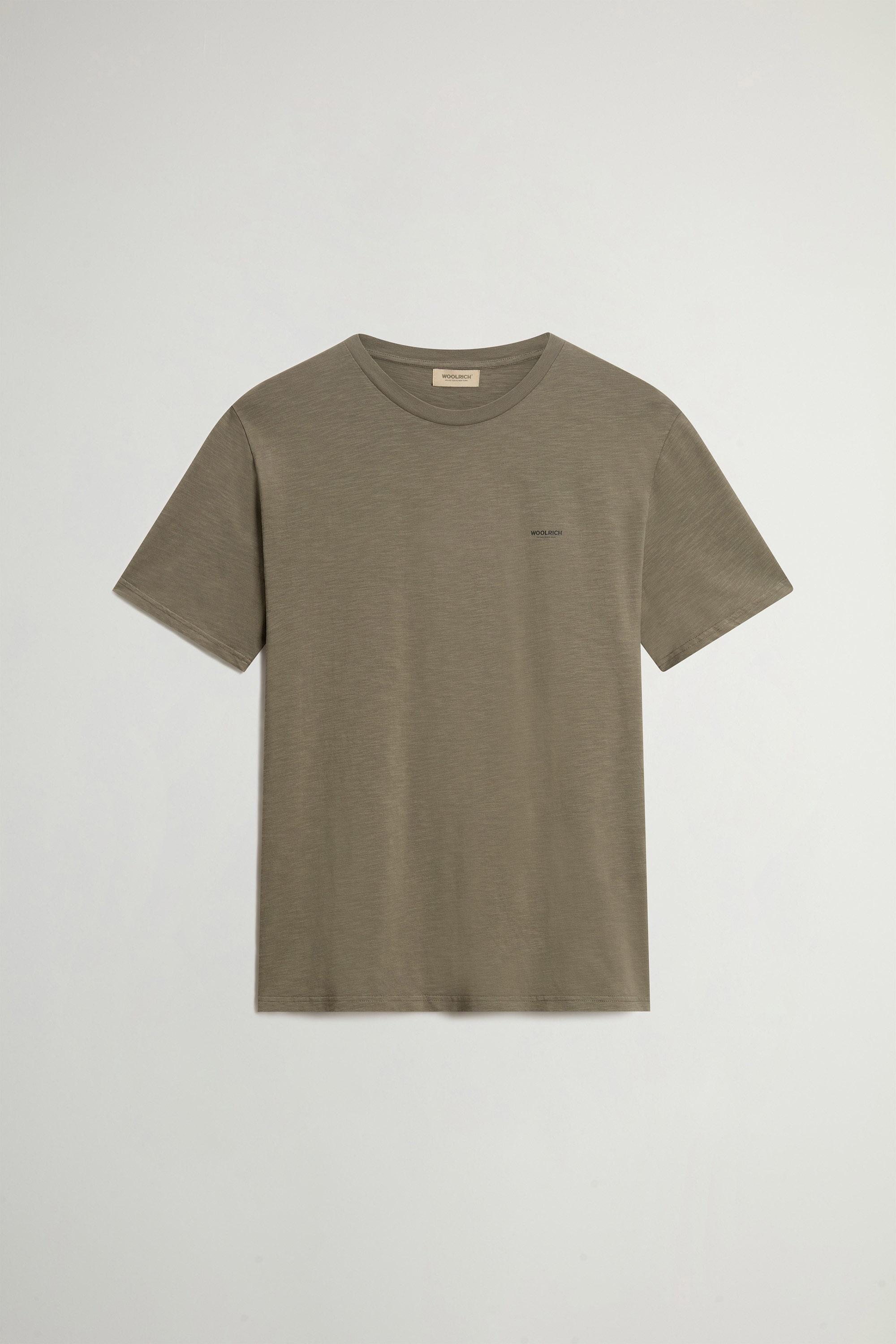 Slub T-Shirt in Pure Cotton Green photo 1 | Woolrich
