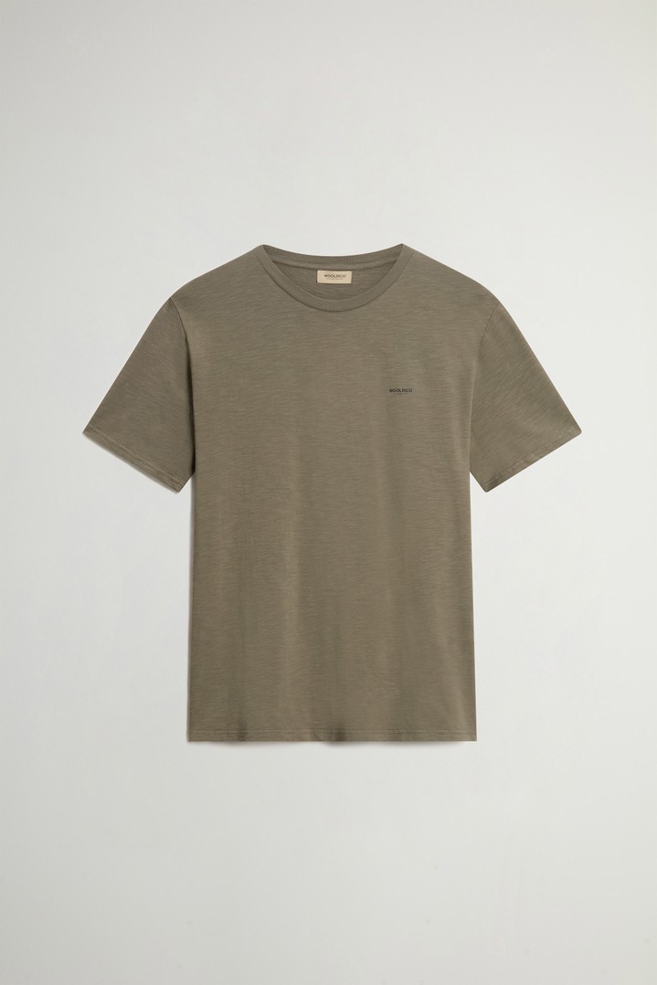 Slub T-Shirt in Pure Cotton Green photo 1 | Woolrich
