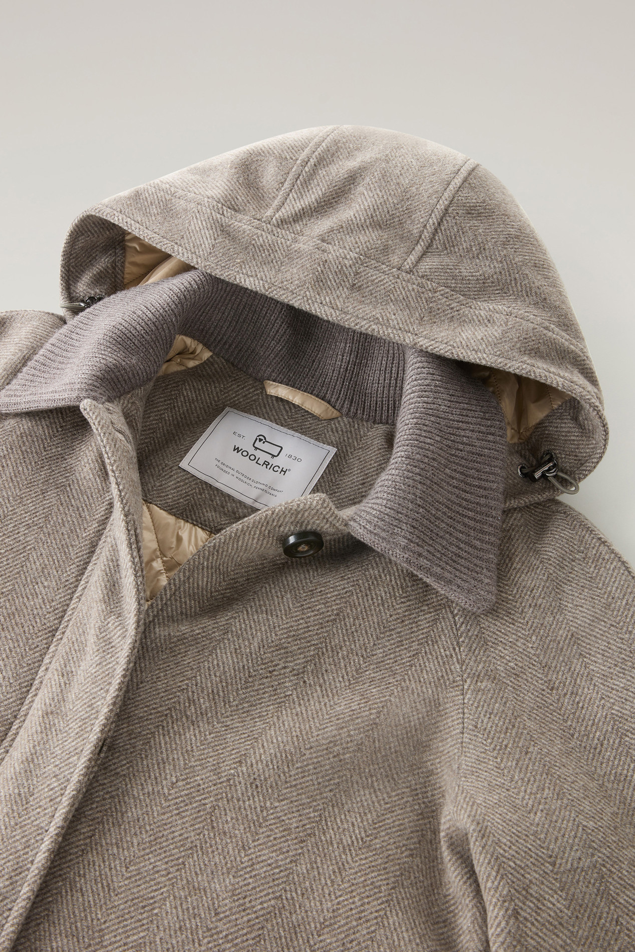 Pure Virgin Wool Coat Crafted with a Loro Piana Fabric Gray photo 2 | Woolrich