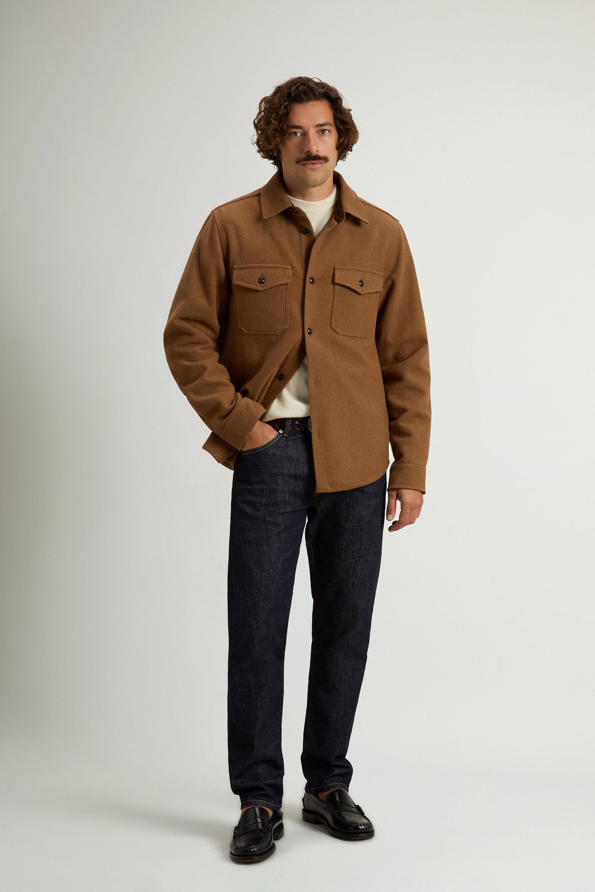 Ranger Overshirt in Recycled Italian Wool Blend Brown photo 1 | Woolrich