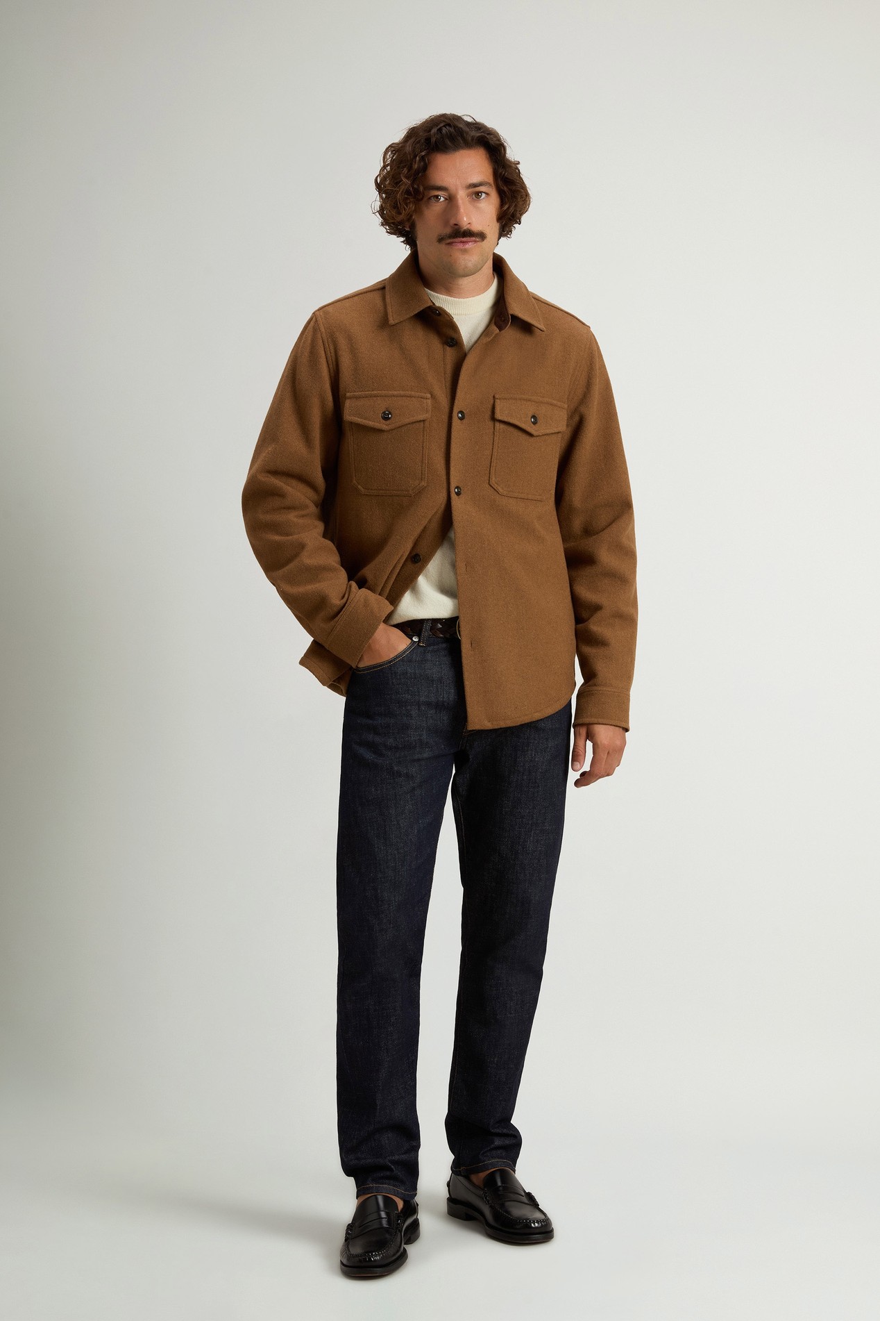 Ranger Overshirt in Recycled Italian Wool Blend Brown photo 2 | Woolrich