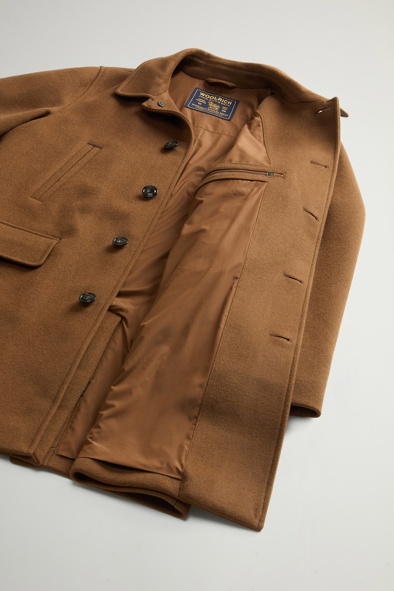 Coat in double-face Melton wool blend Brown photo 8 | Woolrich