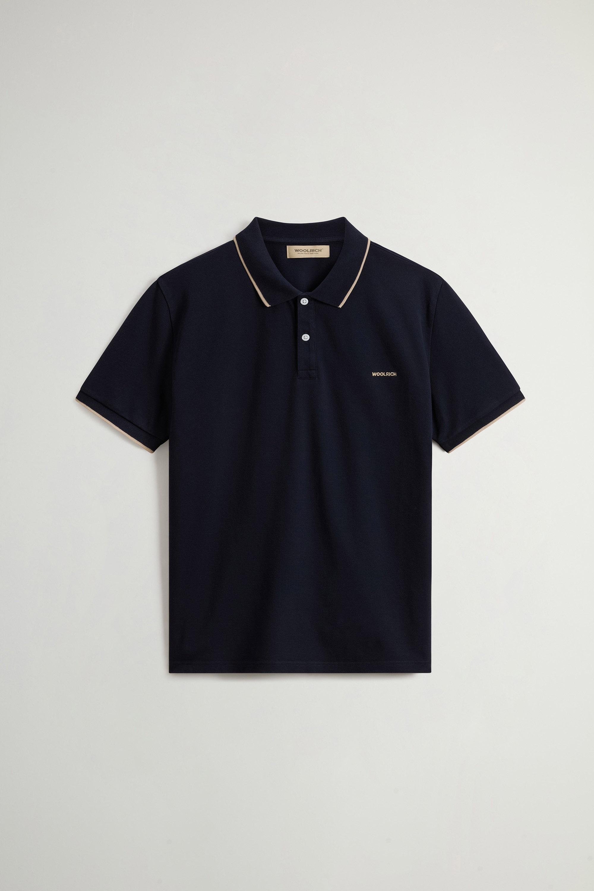 Monterey Polo Shirt in Stretch Cotton-Blend Pique Blue photo 1 | Woolrich