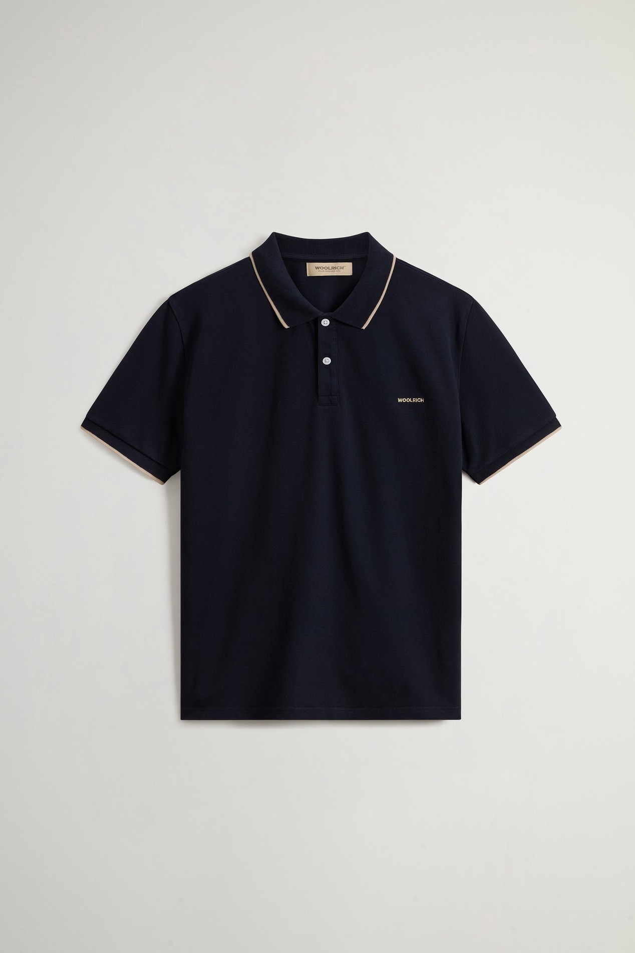 Monterey Polo Shirt in Stretch Cotton-Blend Pique Blue photo 1 | Woolrich