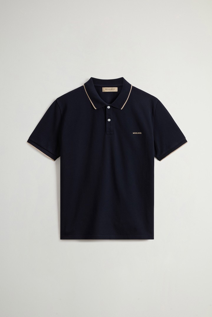 Monterey Polo Shirt in Stretch Cotton-Blend Pique Blue photo 1 | Woolrich