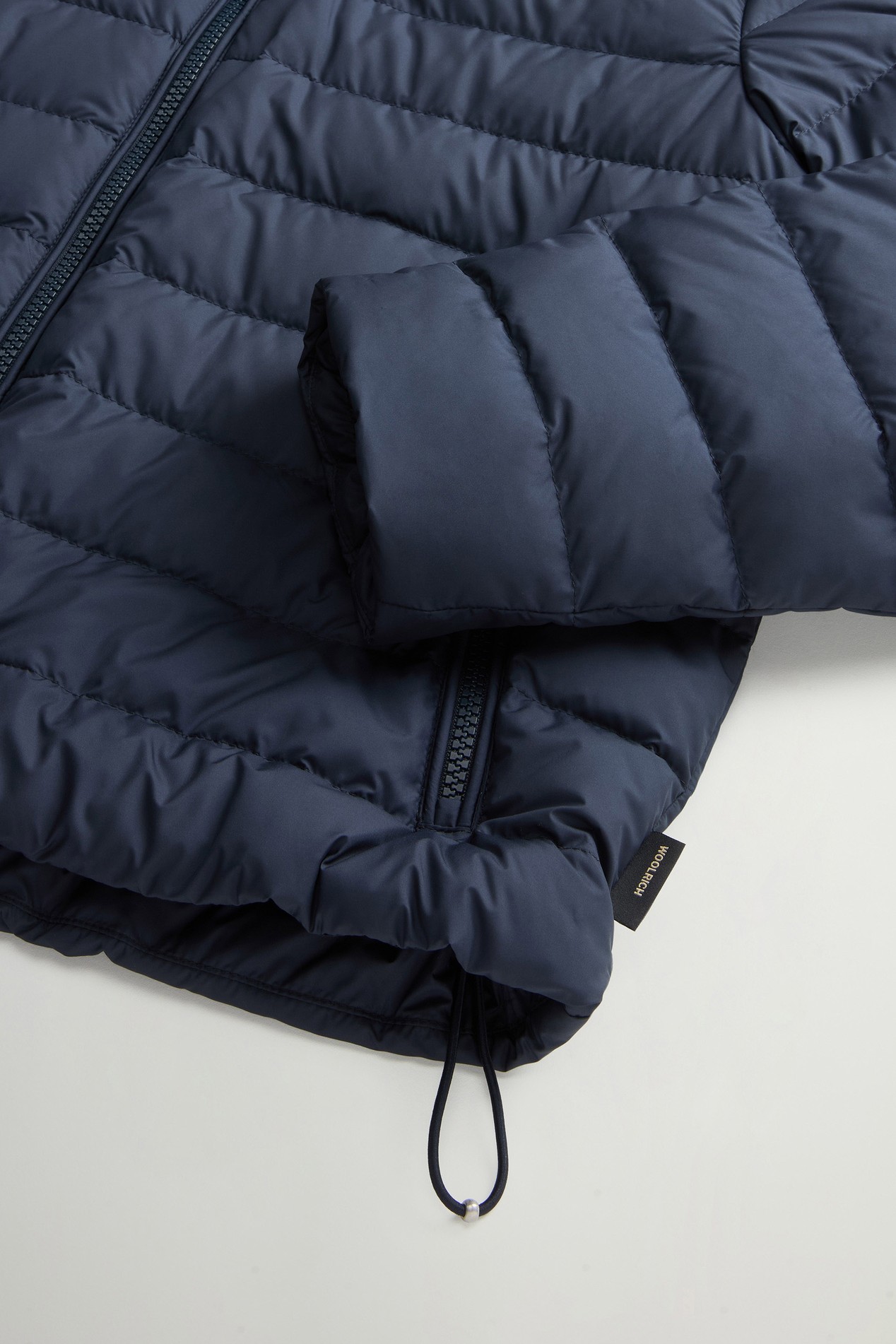 Lightweight Hooded Down Jacket in Microfiber Blue photo 11 | Woolrich
