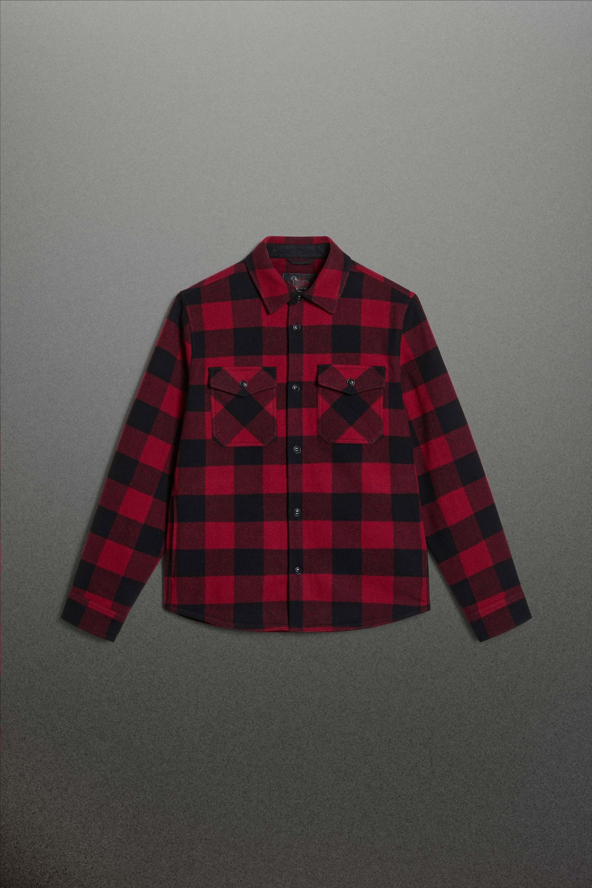 Ranger Checked Overshirt in Recycled Italian Wool Blend Red photo 1 | Woolrich
