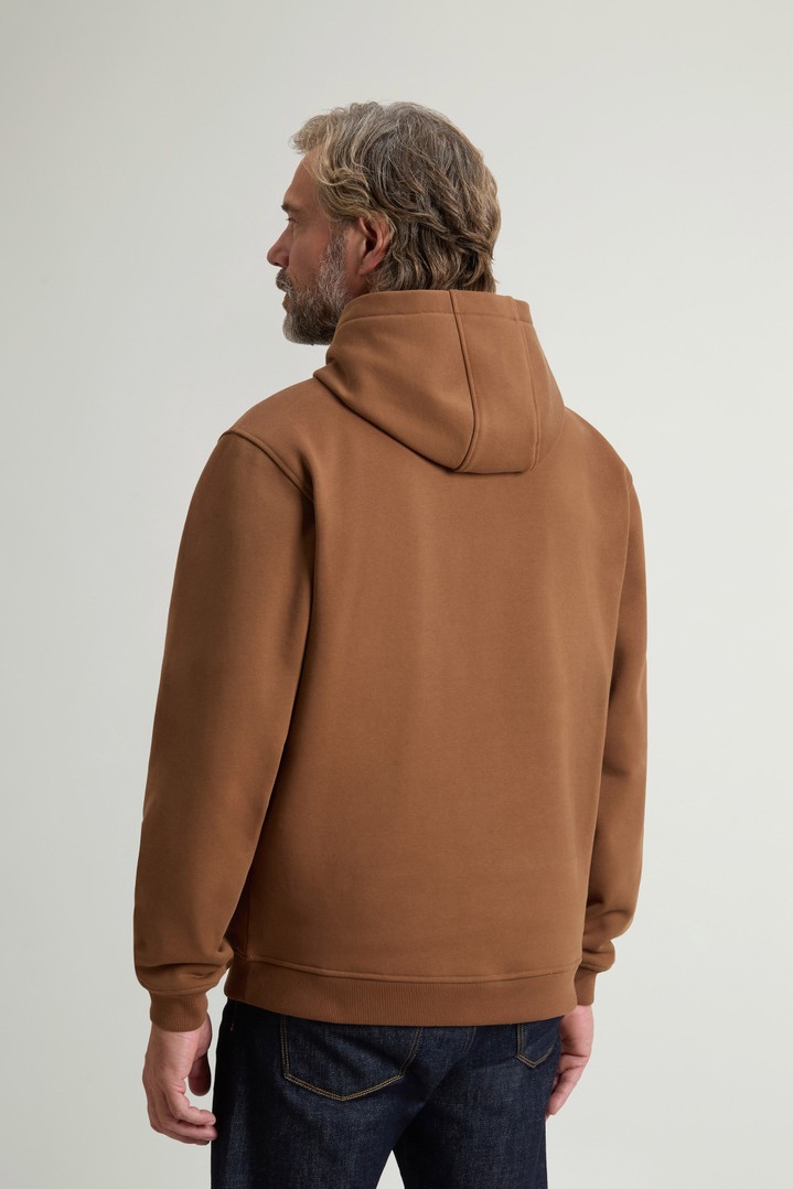 Kapuzenpullover aus einer Baumwollmischung mit Tasche Braun photo 3 | Woolrich