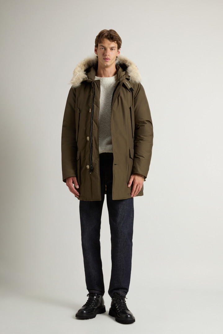Arctic Parka in Ramar Cloth with Detachable Fur Trim Green photo 2 | Woolrich