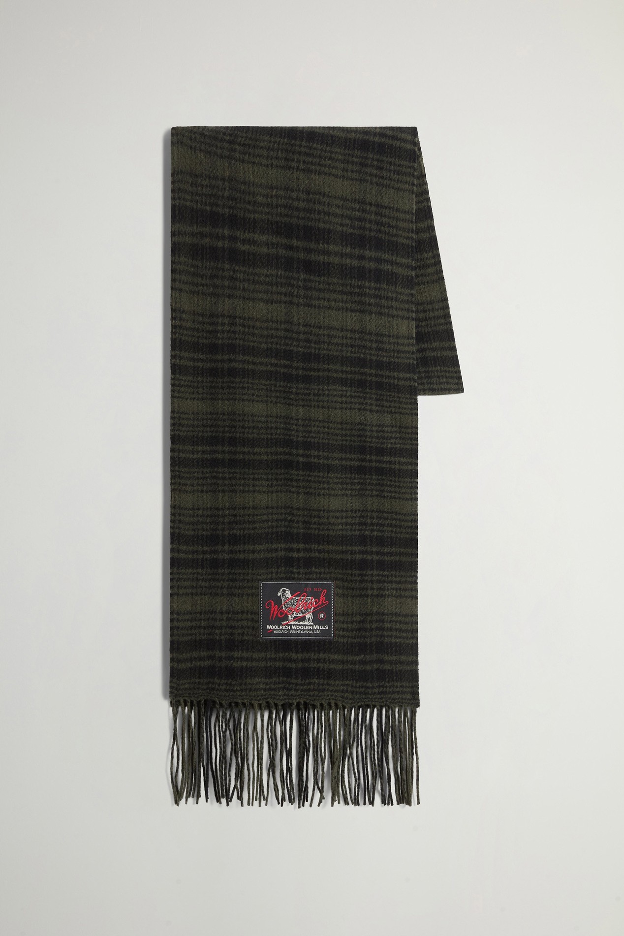 Pure Virgin Wool Scarf with Fringing Gray photo 1 | Woolrich