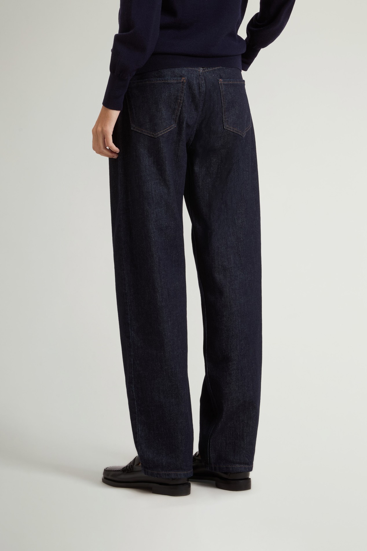 Wide-Leg Five-Pocket Jeans in Stretch Cotton Denim Blue photo 3 | Woolrich