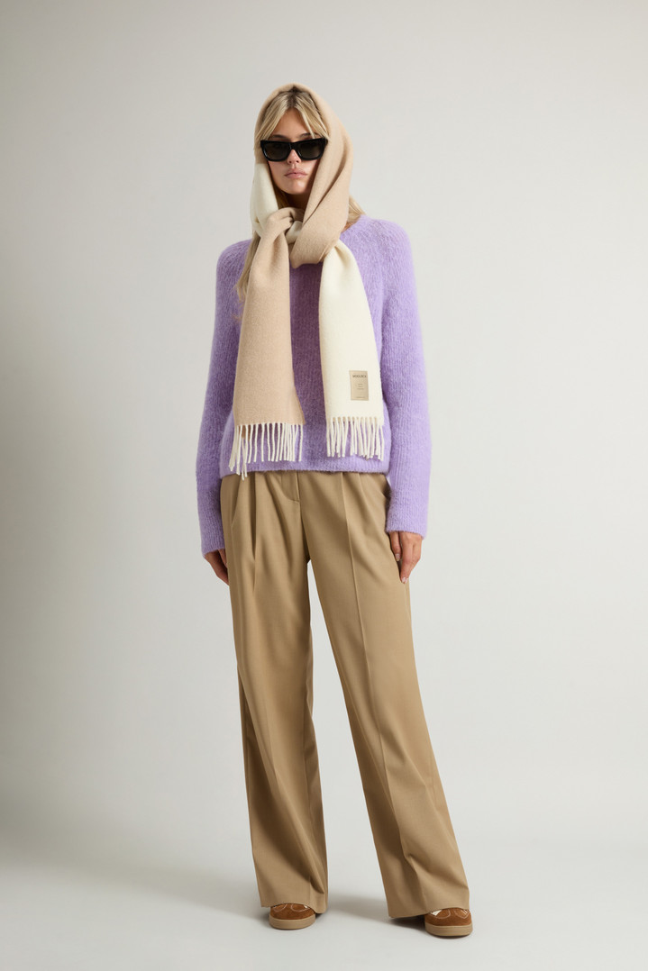 Garment-Dyed Crewneck Sweater in Alpaca and Wool Blend Purple photo 2 | Woolrich