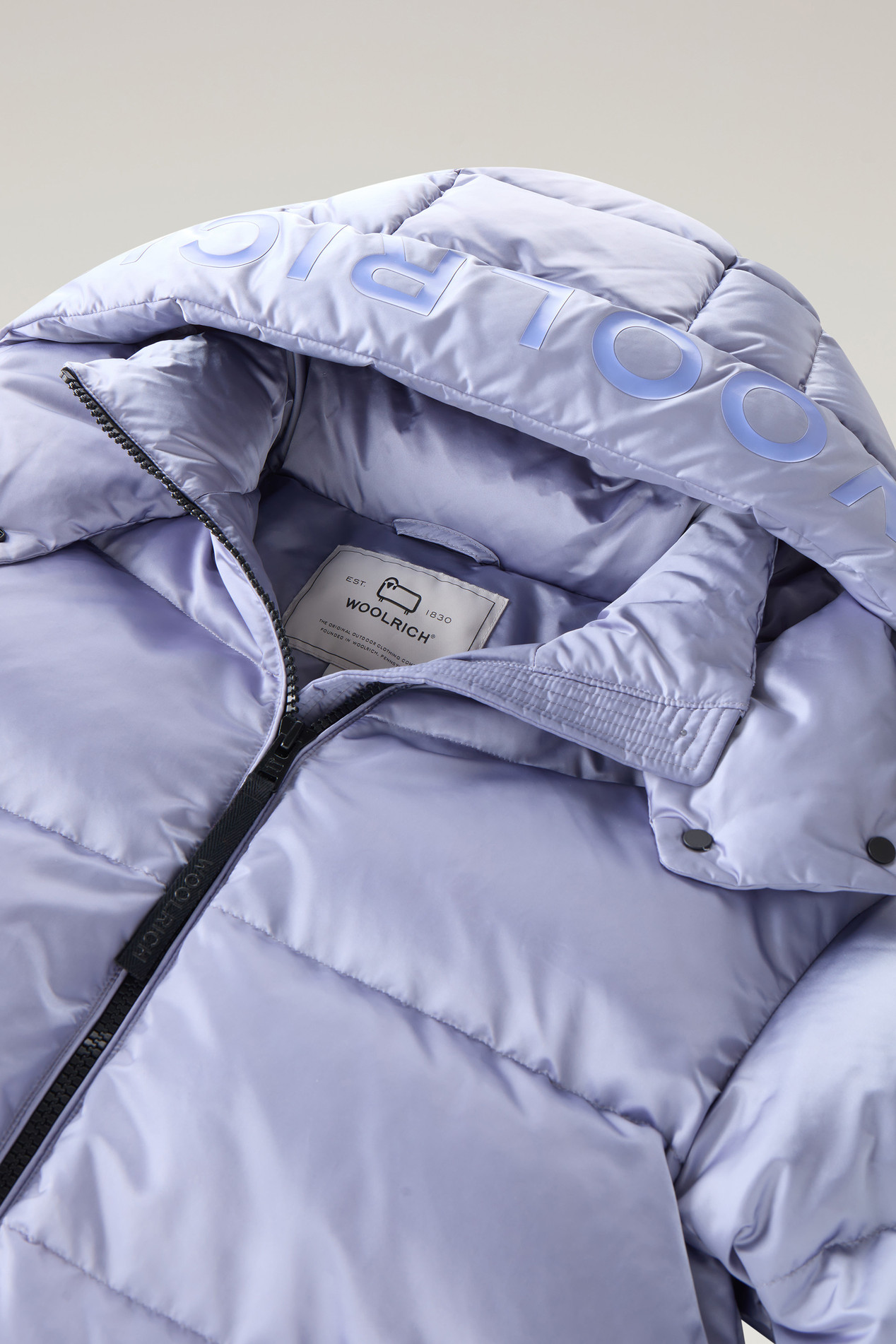 Down Jacket in Nylon Satin Blue photo 2 | Woolrich