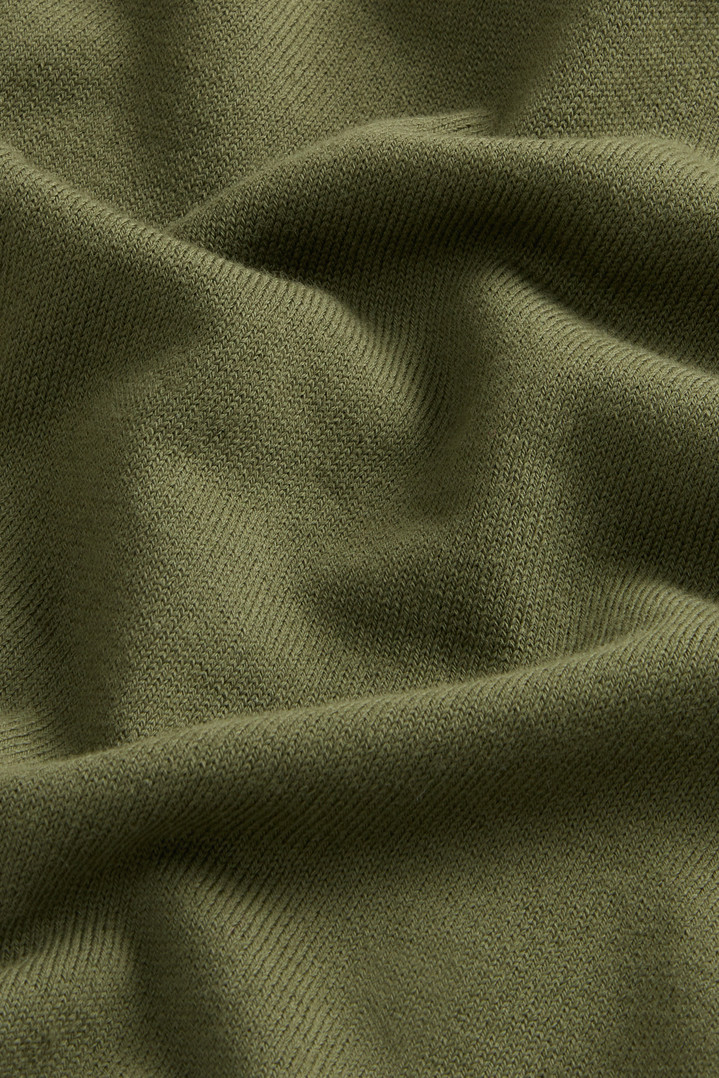 Crewneck Sweater in Pure Cotton with Embroidered Logo Green photo 4 | Woolrich