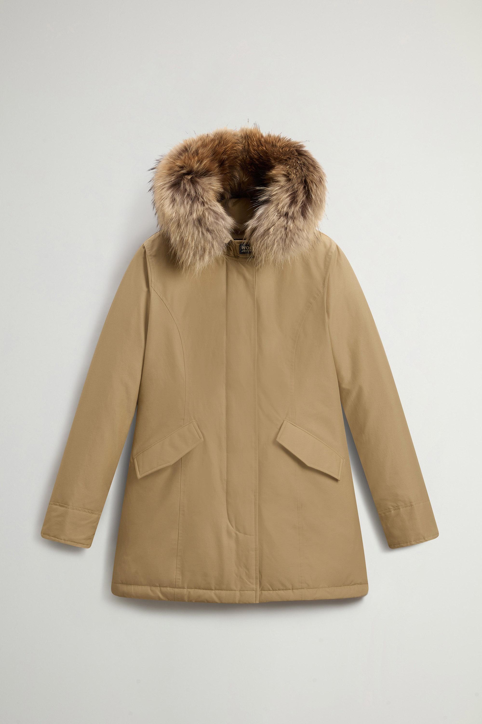 Arctic Parka in Ramar Cloth with Detachable Fur Trim Beige photo 5 | Woolrich