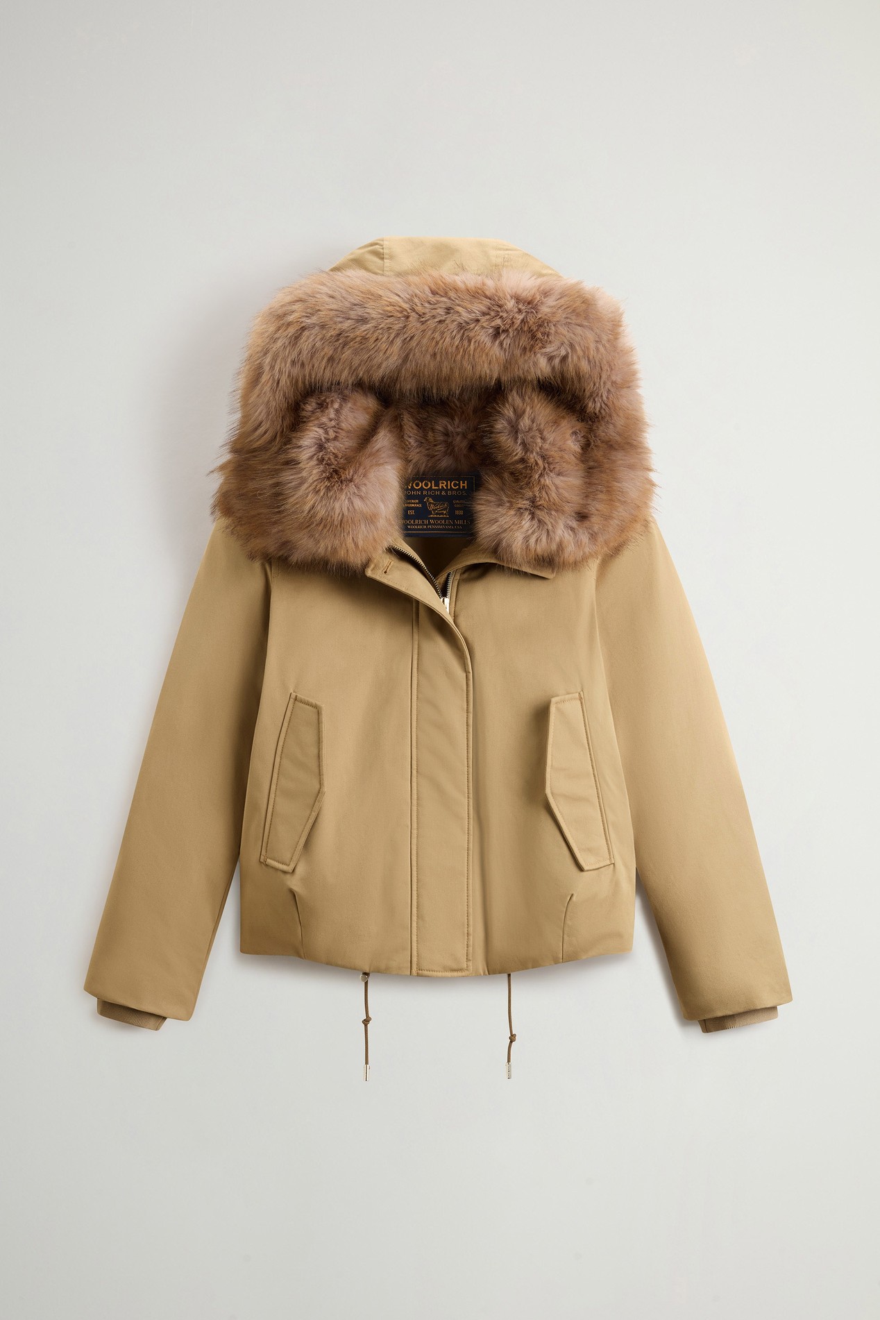 Short Padded Parka in Best Cotton Beige photo 5 | Woolrich