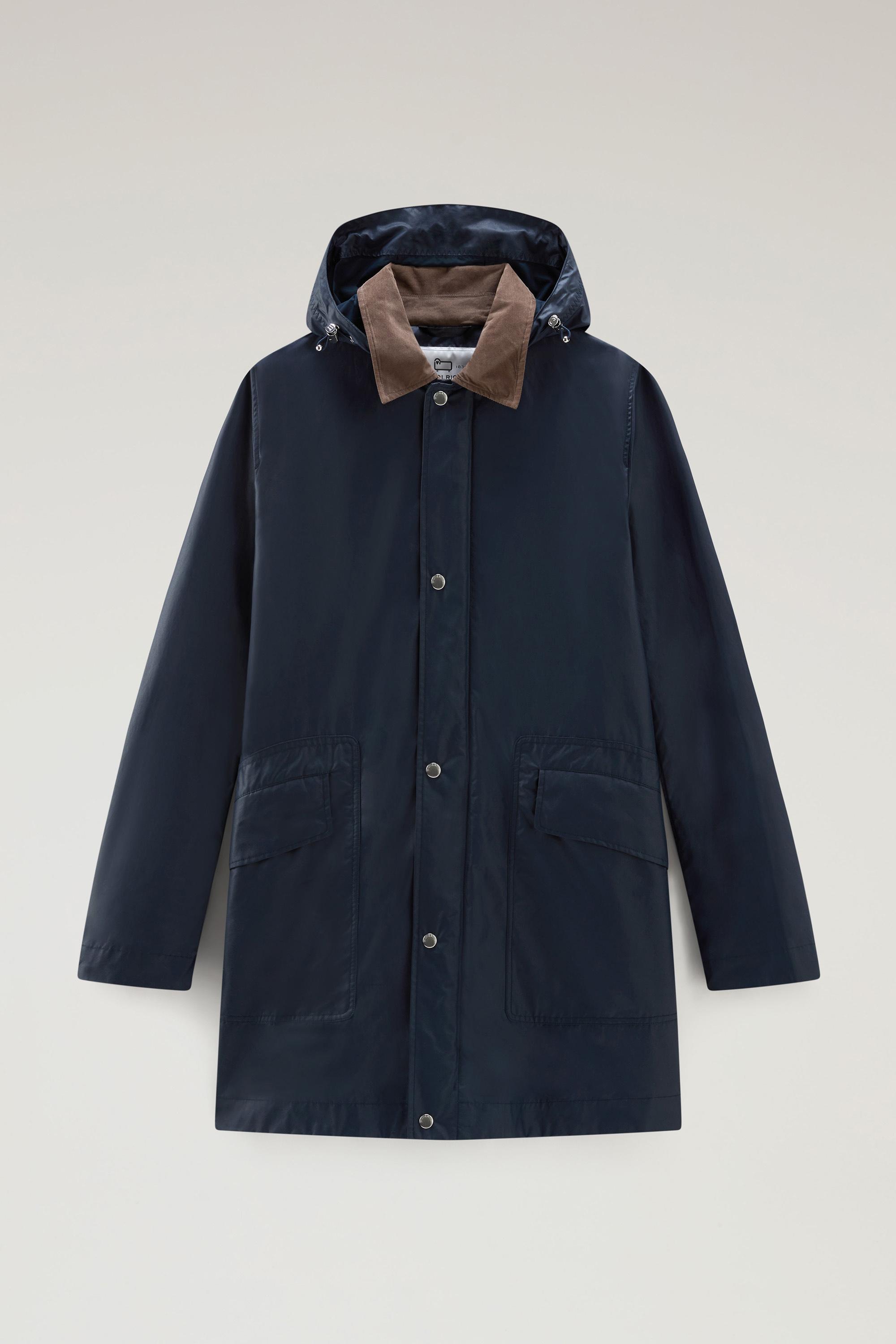 Waxed Jacket with Detachable Hood Blue photo 1 | Woolrich