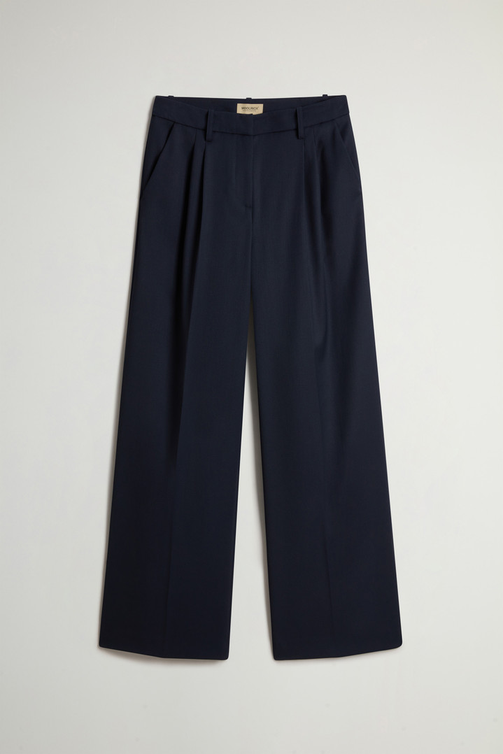 Wide-Leg Pants in Wool Blend Blue photo 3 | Woolrich