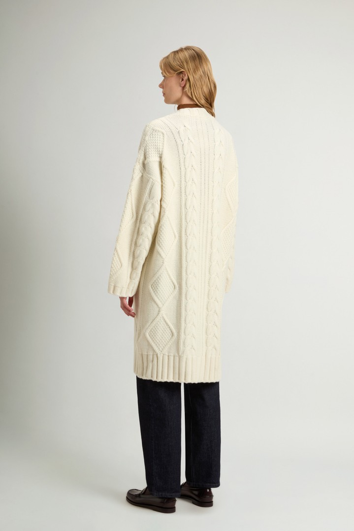 3GG ARAN LONG CARDIGAN White photo 3 | Woolrich