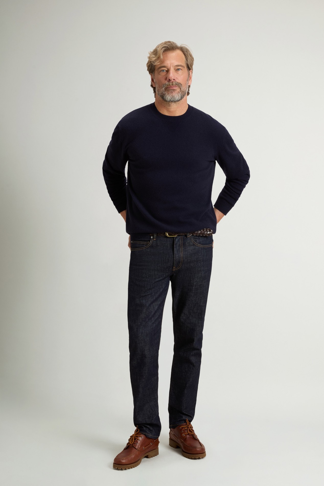 WOOL CASHMERE CREWNECK GG13 Blue photo 2 | Woolrich