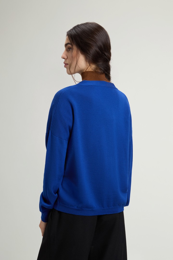 Cardigan in Pure Merino Virgin Wool Blue photo 3 | Woolrich
