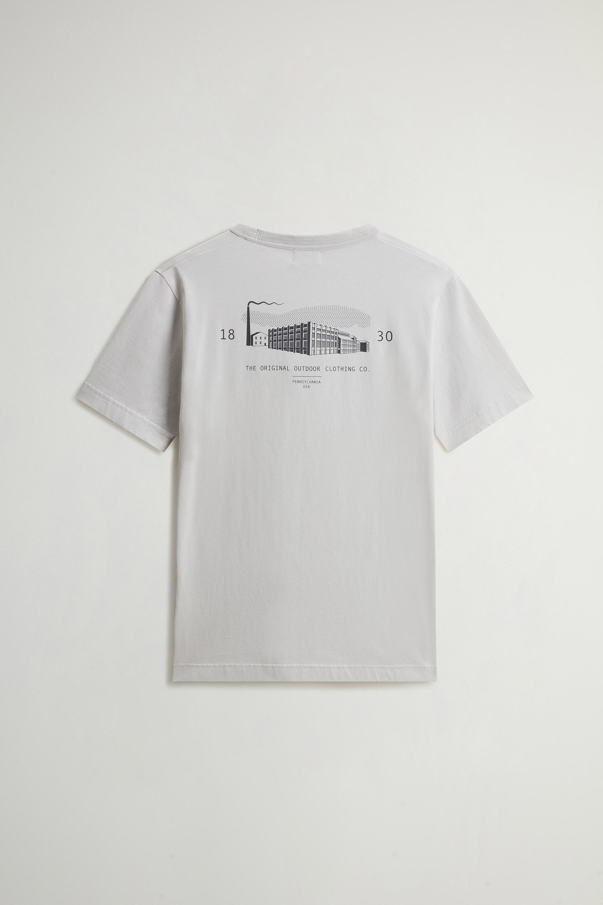 T-Shirt in Pure Cotton with Small Pocket Gray photo 6 | Woolrich
