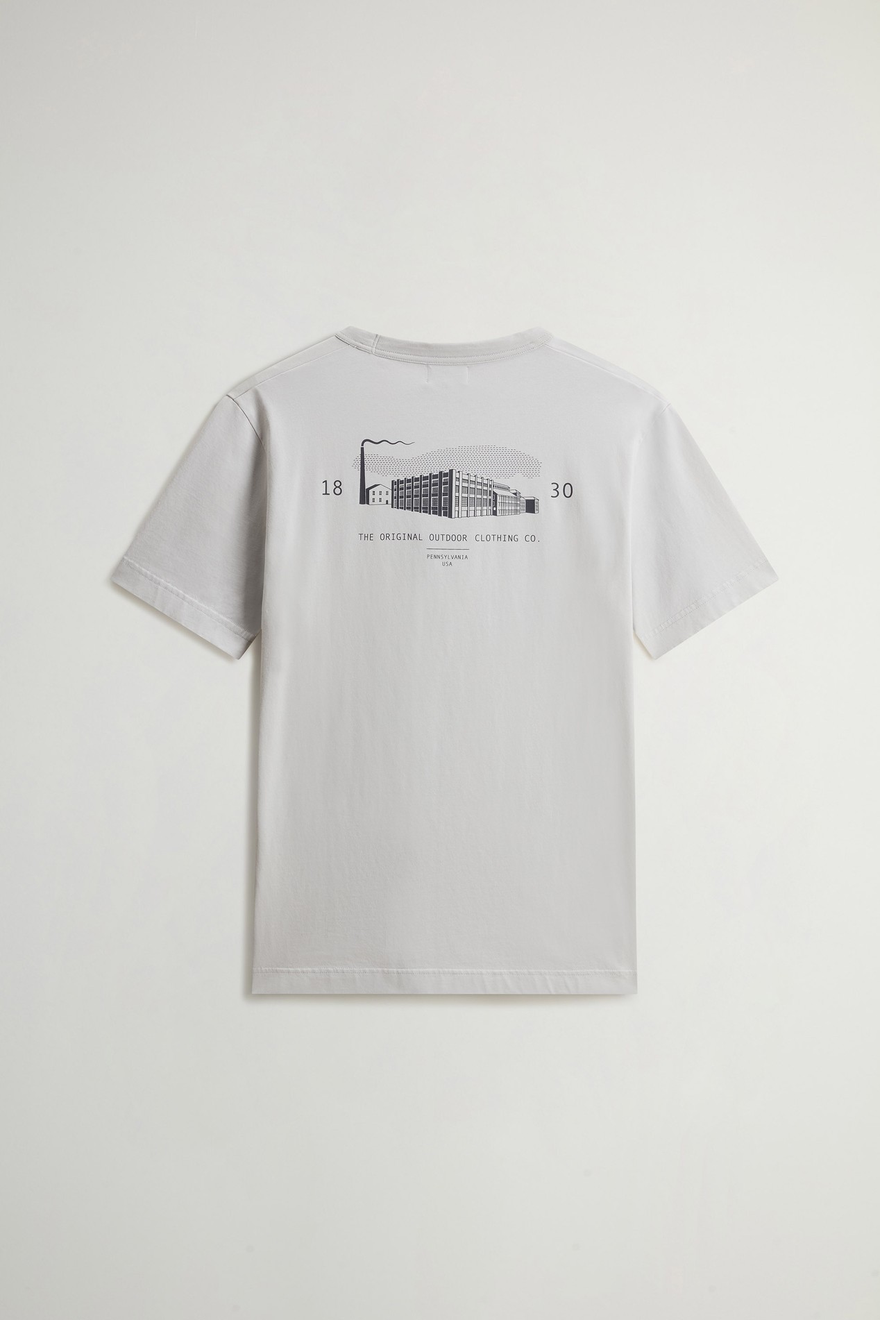 T-Shirt in Pure Cotton with Small Pocket Gray photo 6 | Woolrich