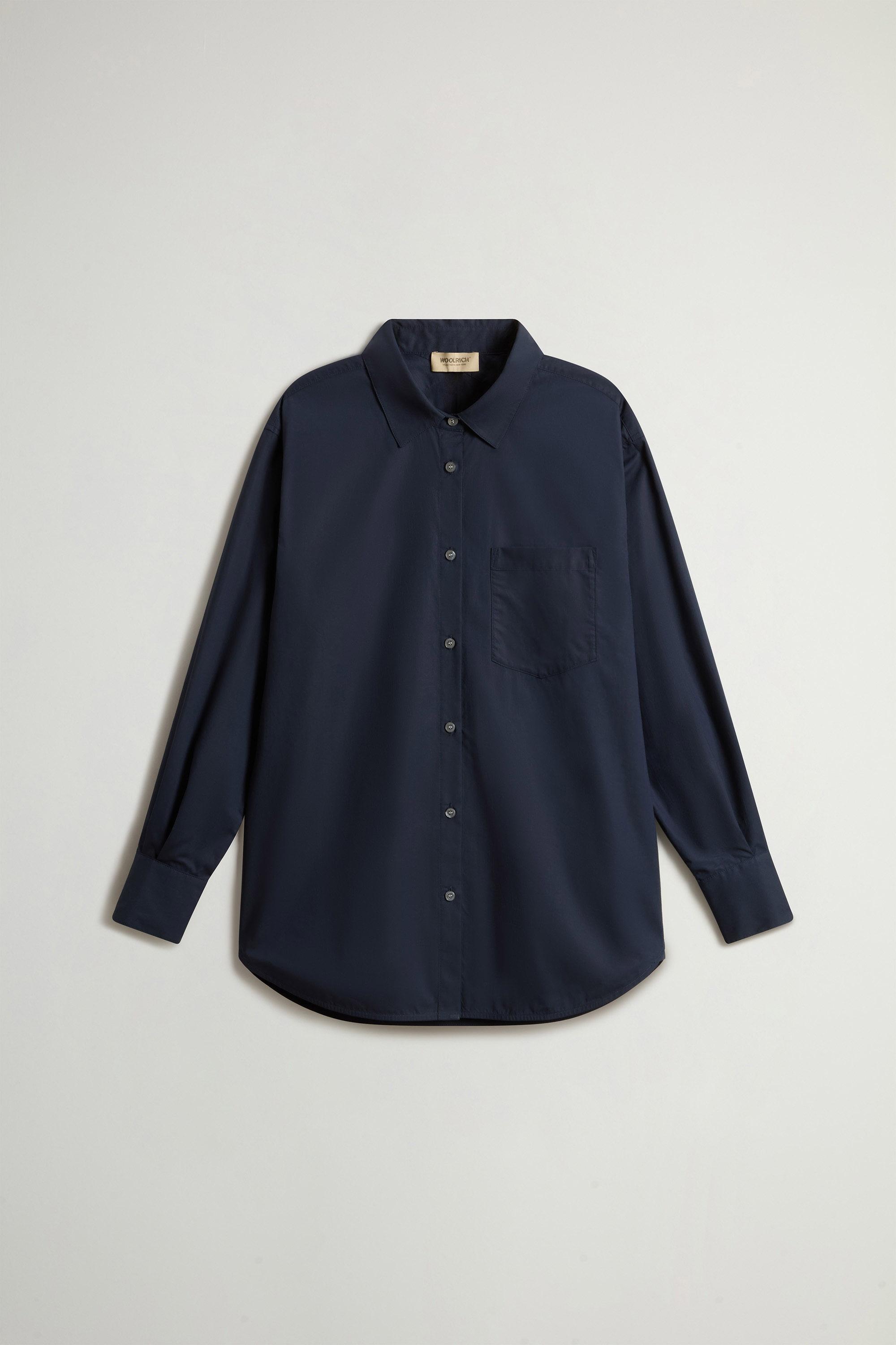 COTTON POPLIN BOYFRIEND SHIRT Blue photo 5 | Woolrich