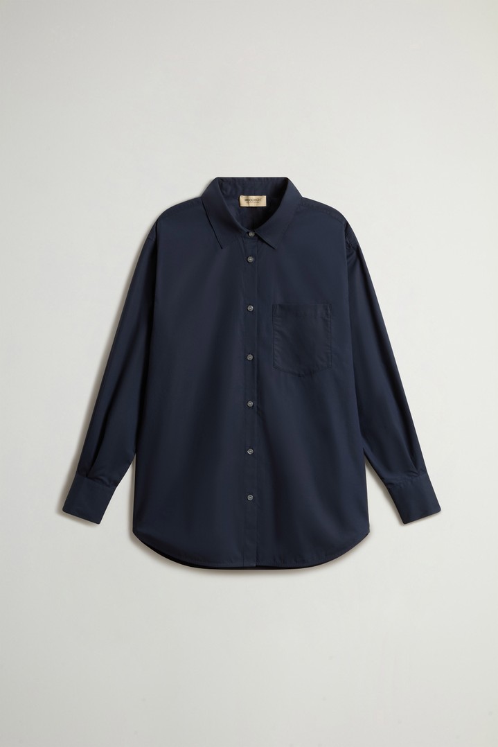 COTTON POPLIN BOYFRIEND SHIRT Blue photo 5 | Woolrich