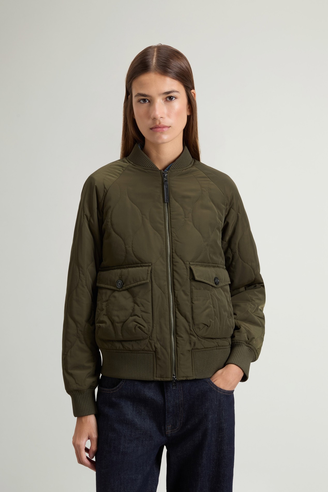 MILITARY POLY BOMBER Vert photo 1 | Woolrich