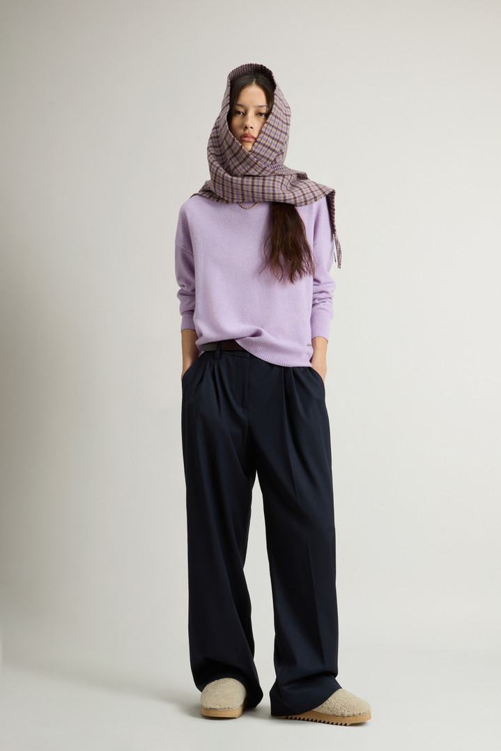 Crewneck Sweater in Virgin Wool and Cashmere Blend Purple photo 2 | Woolrich