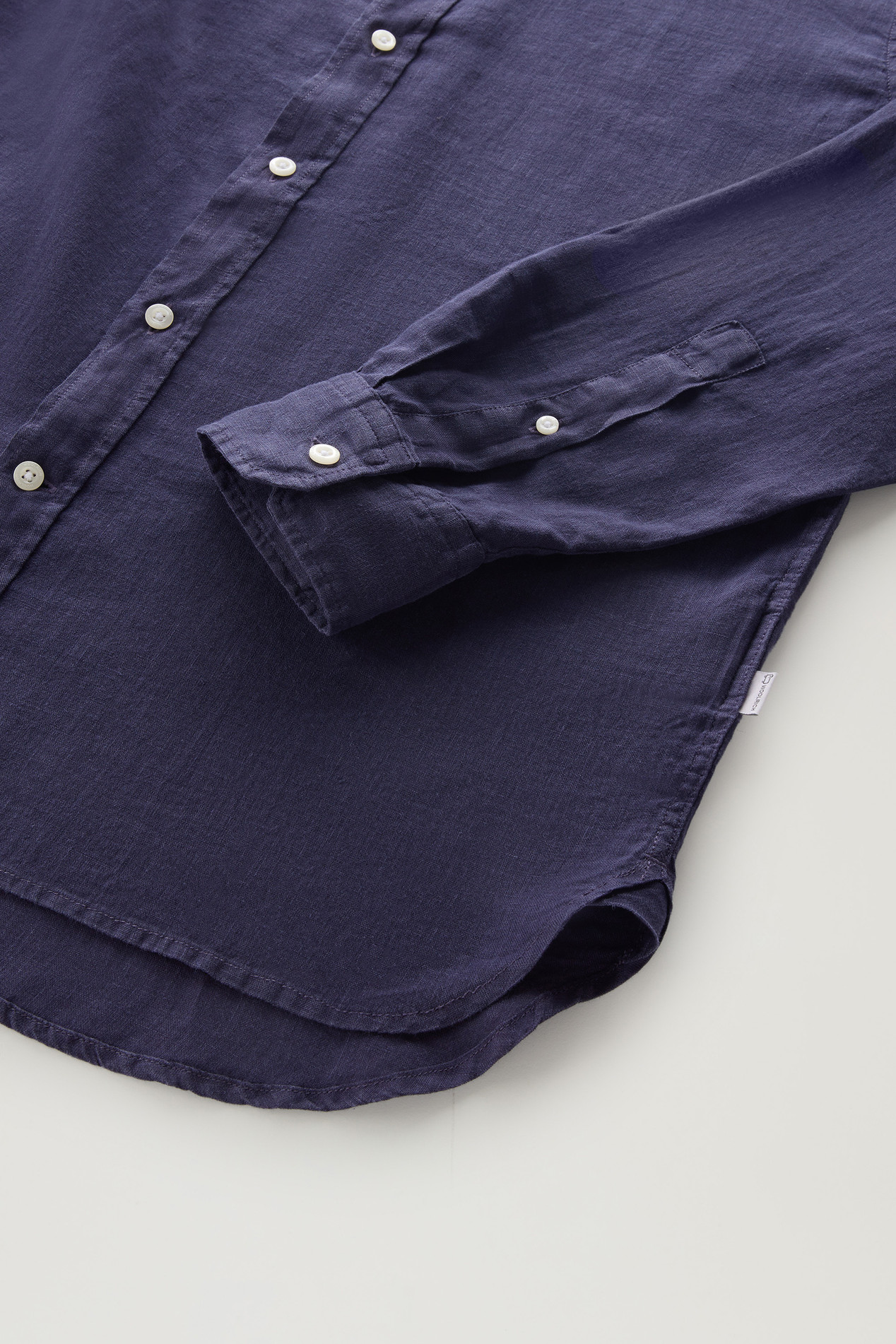 Garment-Dyed Pure Linen Shirt Blue photo 3 | Woolrich