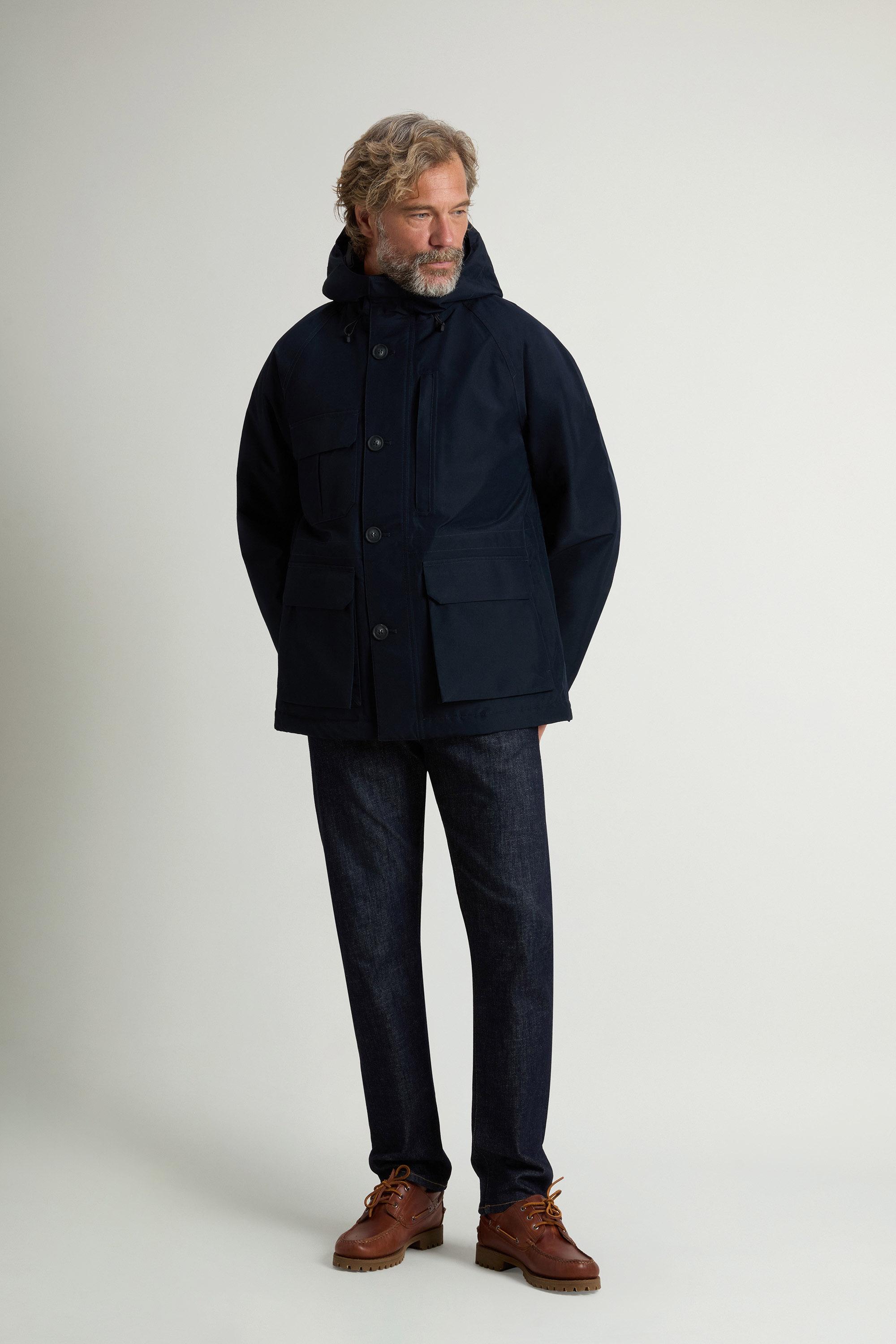 Waterproof Mountain Jacket in Recycled GORE-TEX® Fabric Blue photo 1 | Woolrich