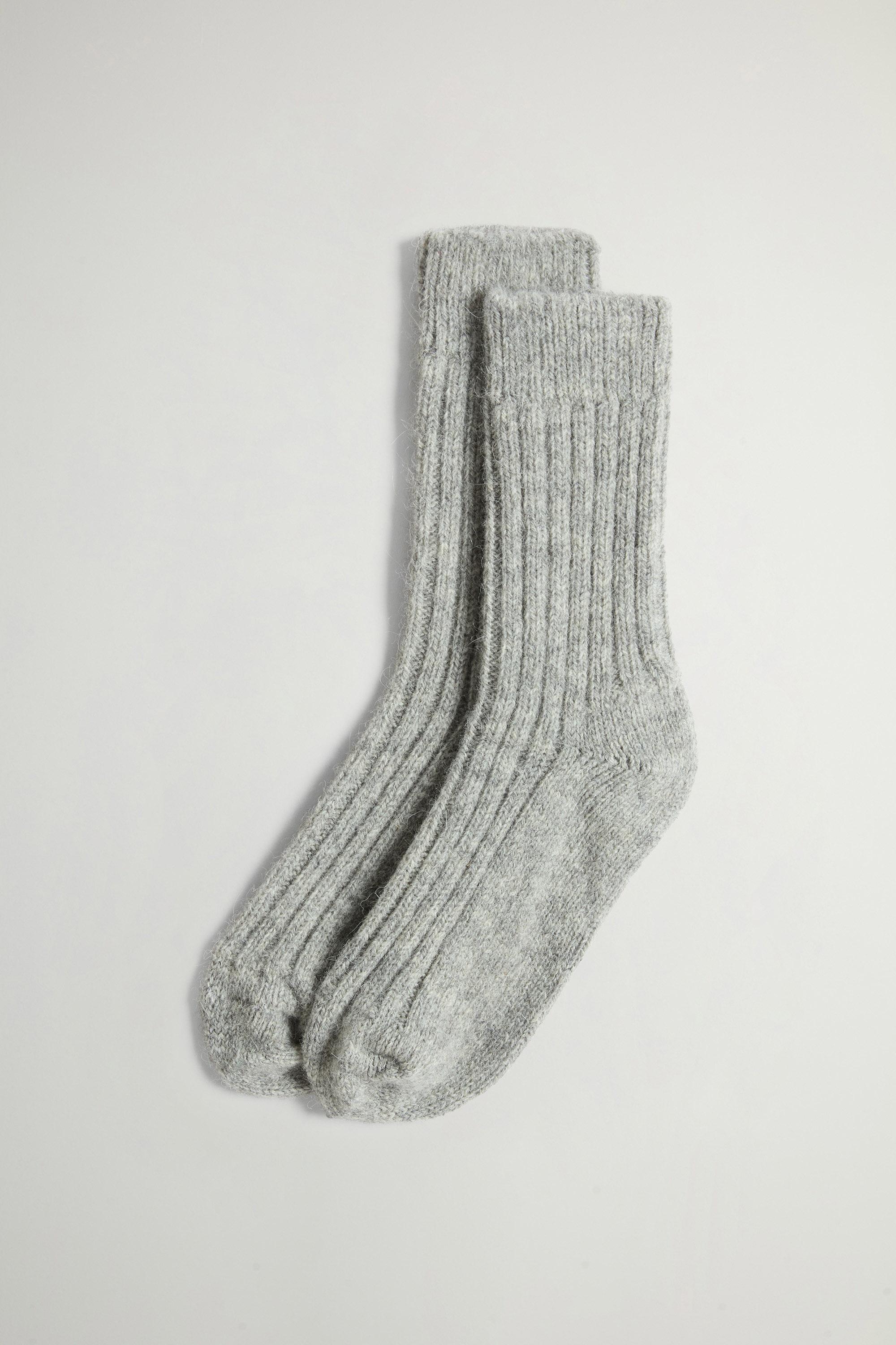 Chaussettes côtelées en laine et alpaga Gris photo 1 | Woolrich