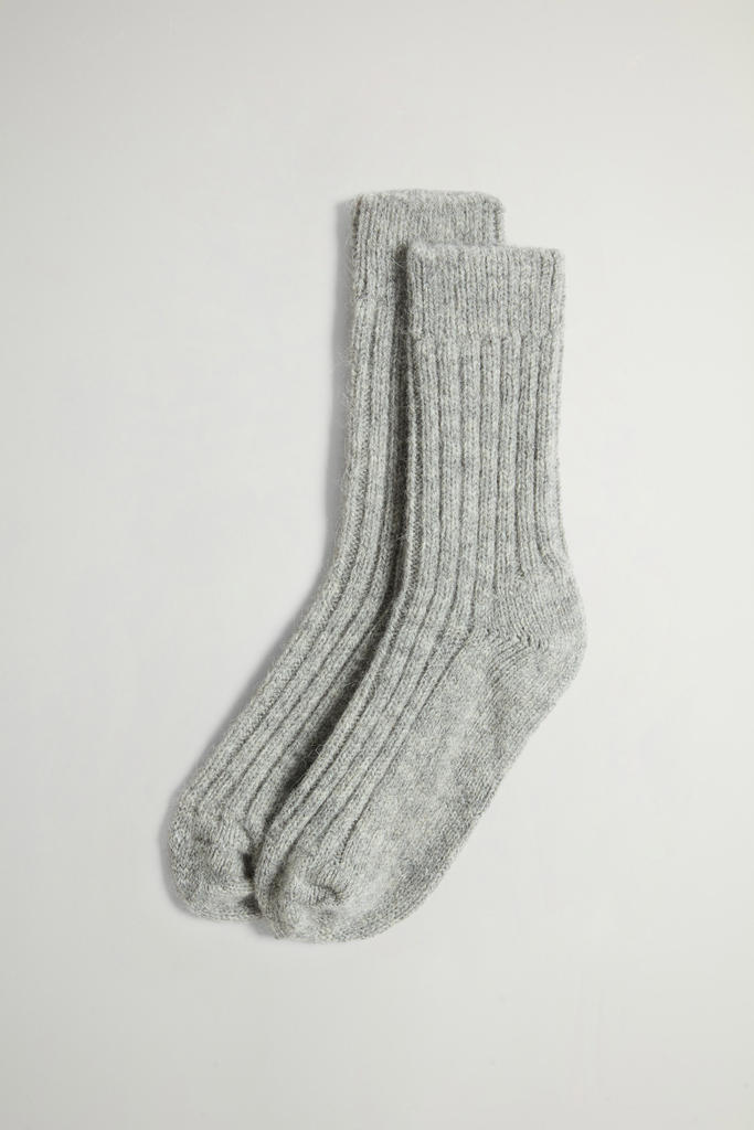 Chaussettes côtelées en laine et alpaga Gris photo 1 | Woolrich