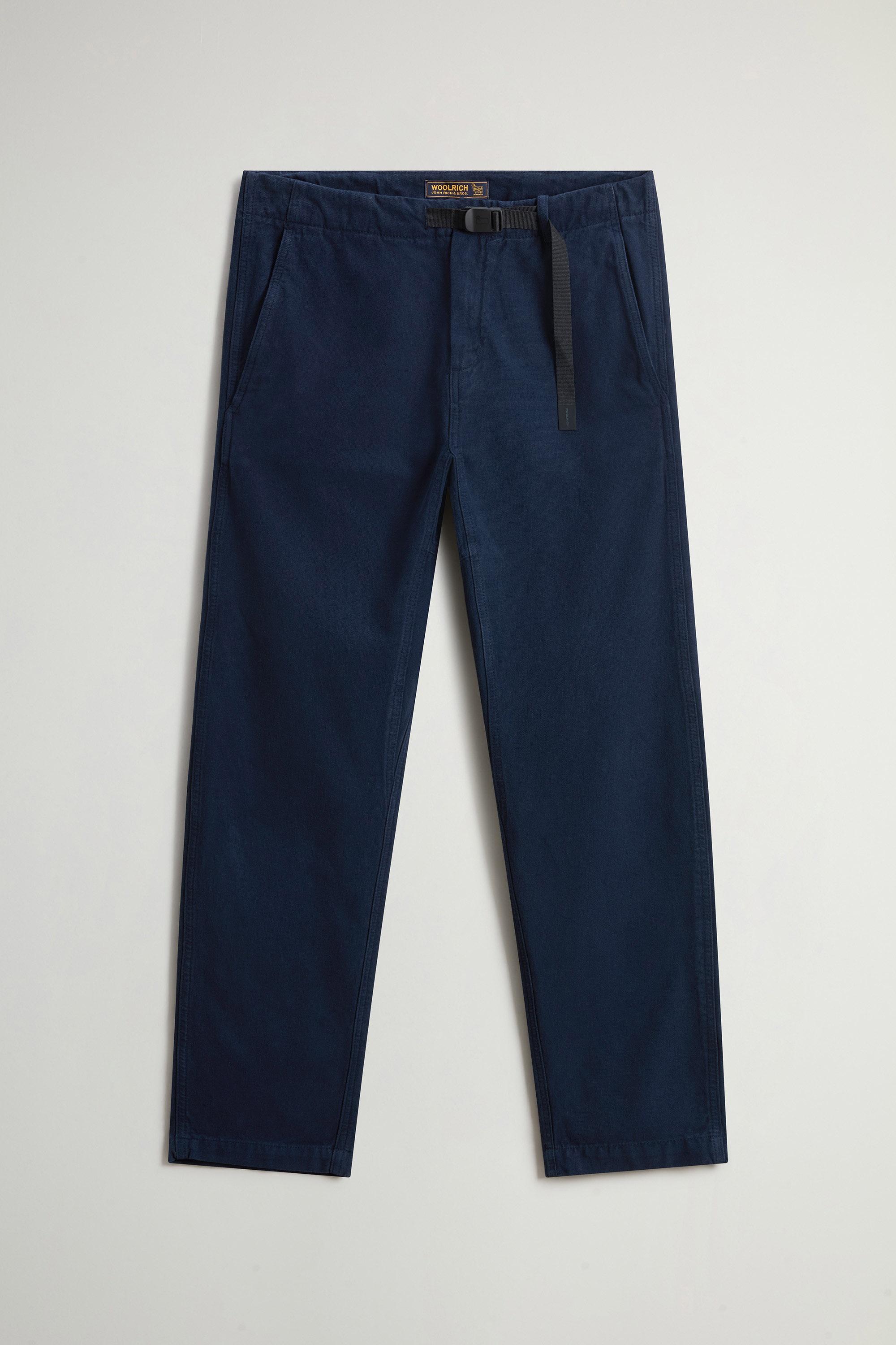 Stückgefärbte Hose aus Canvas aus reiner Baumwolle Blau photo 1 | Woolrich