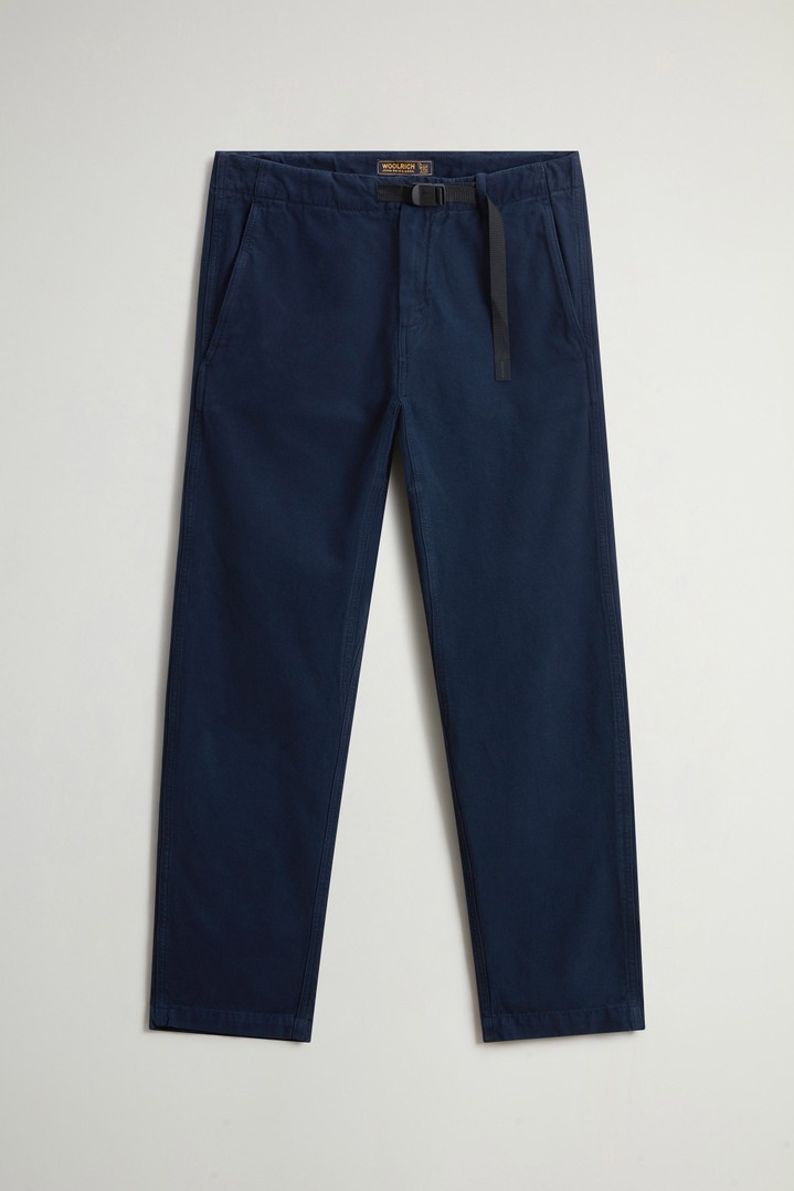 Stückgefärbte Hose aus Canvas aus reiner Baumwolle Blau photo 1 | Woolrich